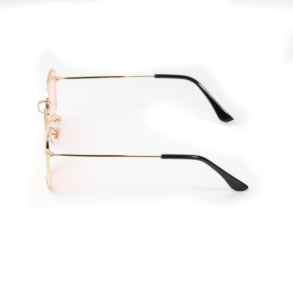 Pink Tint Gold Frame Retro Summer Sunglasses - Picture 4 of 4